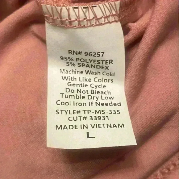 Perseption Concept short sleeve V neck front tie knot in mauve NWT size Large - Picture 8 of 8